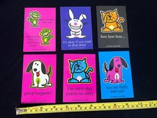 Vintage Y2k Vending Machine Stickers Lot Of 6 Cats Dogs Bunny Cute Funny Decals