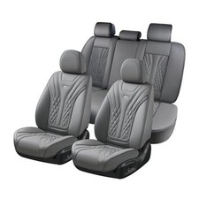 Car Seat Covers Full Set, 5 Seats Front Seat Cover and Back Seat FullSet Gray