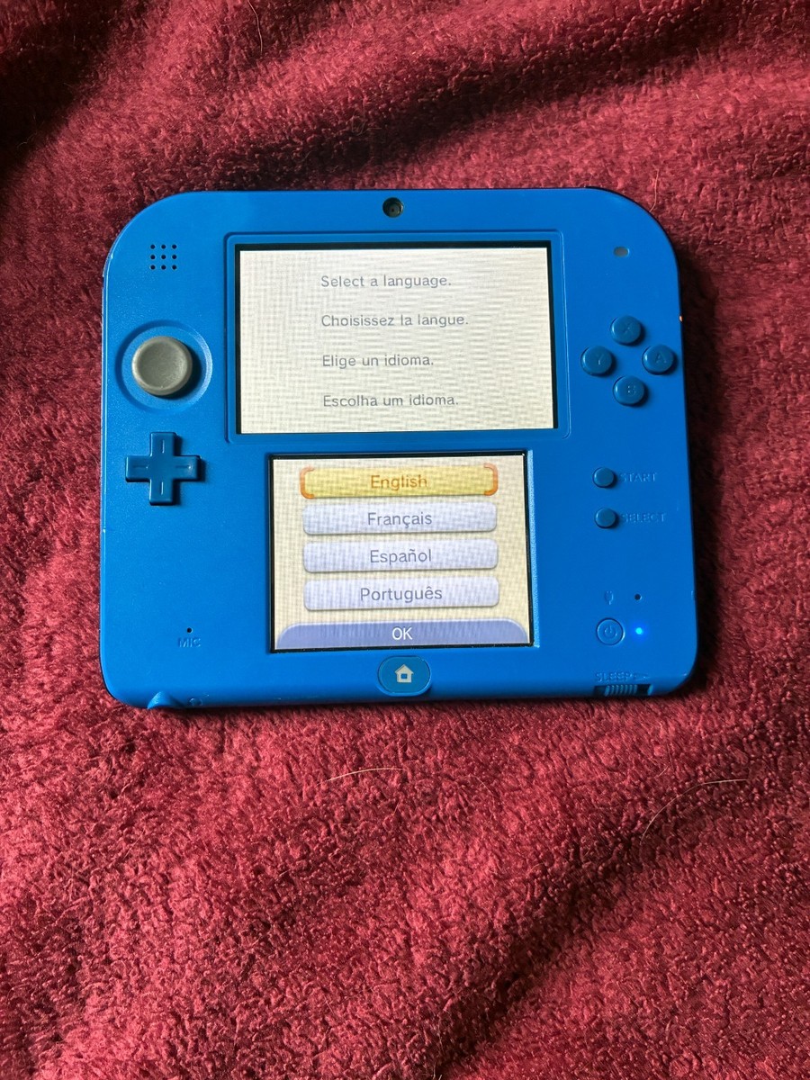 Nintendo 2DS Blue handheld system with charger NO SD CARD/STYLUS
