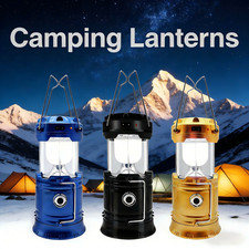 LED Flashlight Lantern USB Collapsible Solar Camping Lantern for Outdoor Camping