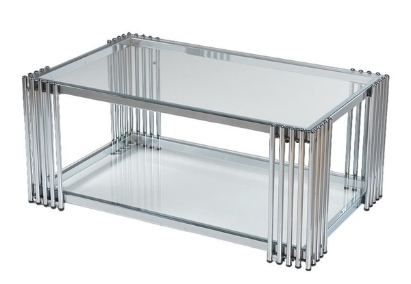 Couchtisch Luxus Design Metall MöBel Silber Wohnzimmer Couchtische Rechteckig-image