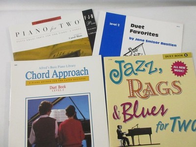 Lot 4 Piano Duet Sheet Music Books Alfred Kjos FJH Jazz Rags Blues Chord