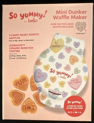 So Yummy! by Bella Mini Dunker Heart Waffle Maker Non-Stick 350W TXW-206SH NEW!