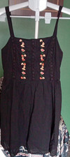 SHEIN Black Floral Embroidered Lace Strappy Mini Dress Scoop Neck Size M