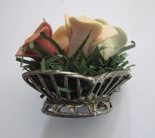 Cestino fiori  Microfusione Argento 800 Miniatura Collezione Italiana