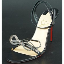 Christian Louboutin Jewel Queen 100 crystal bow leather Sandals SZ 36.5 1095