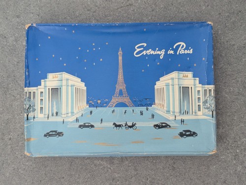 Juego de talco, cubo de baño y jabón vintage Bourjois noche en París - trío raro - Imagen 3 de 24