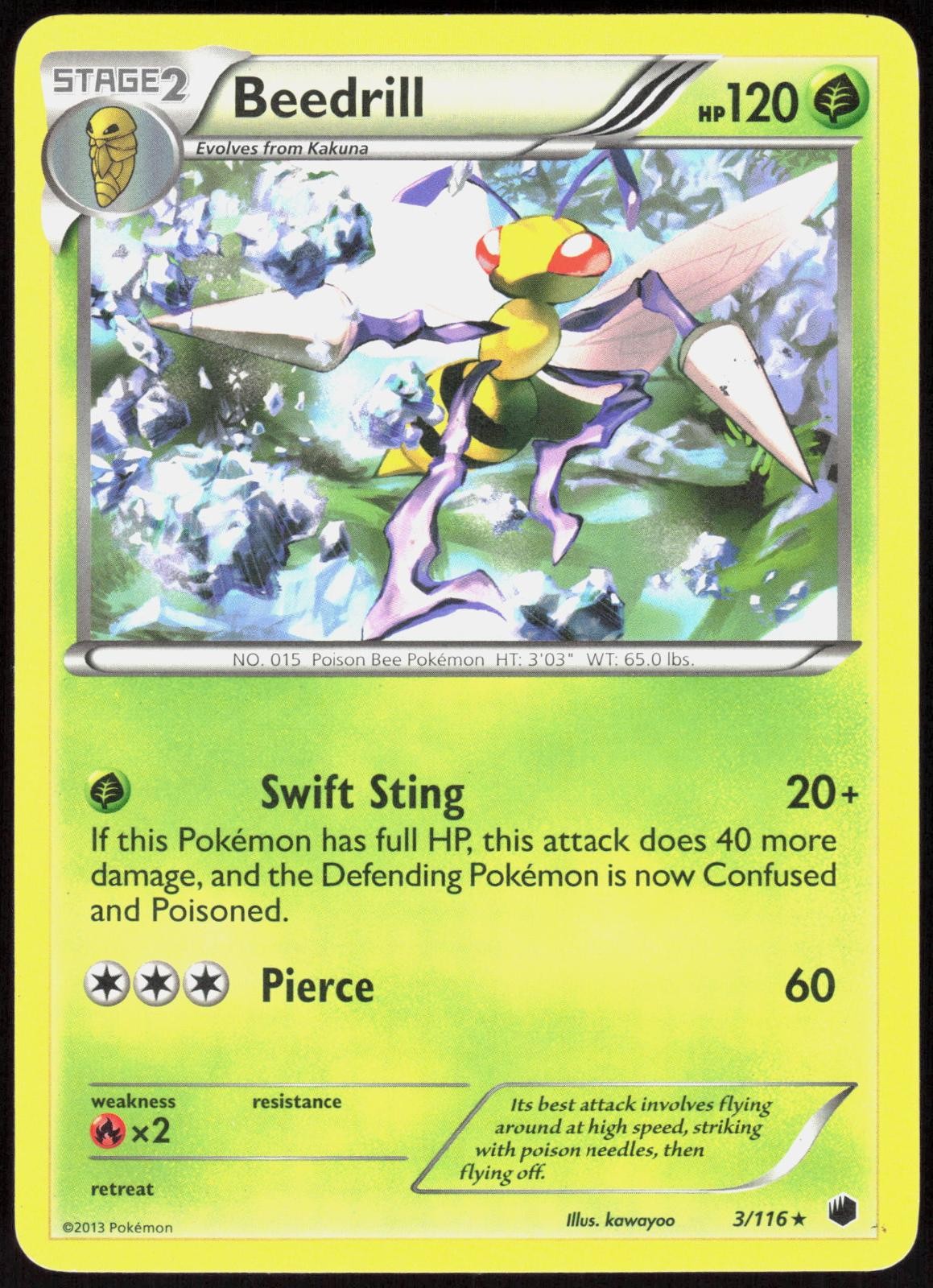 Plasma Freeze Beedrill 3/116 Rare Pokemon MP