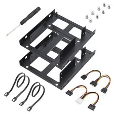 2 Pack Double-Deck SSD Mounting Bracket SSD Adapter 2.5" to 3.5" Hard Drive