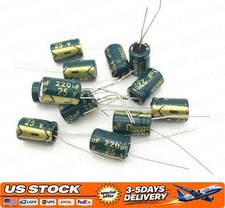 10 pcs  220uf 25v 105c radial electrolytic capacitors USA SHIPPING/SOLD
