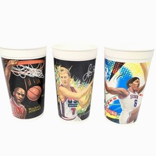 VTG 90s McDonald's NBA Collector Cups Michael Jordan Larry Bird Dr J Set of 3