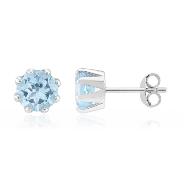 Cavill Ohrringe Damen Sterlingsilber Rhodiniert 2,81Ct Himmelblauer Topas 7Mm-image