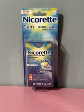 Nicorette Gum 4mg Coated White Ice Mint, 20 Pieces 04/27 Exp