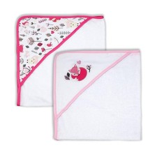Baby Mode 2 Hooded Towels Sleeping Fox/Nature Themed For Toddlers