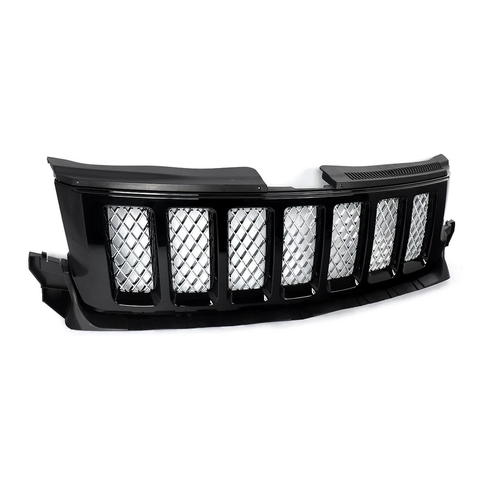 Satin Mesh Gloss Black Front Upper Grille Grill For 2011-13 Jeep Grand Cherokee Foto 4 de 4