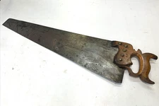 RARE Antique No 9 1840s Henry Disston Hand Saw with 5 Steeple Nuts in Handle