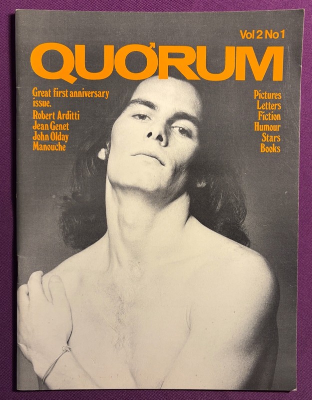 GAY: Vtg  1970s sexy UK beefcake & culture/lifestyle magazine QUORUM 2/1