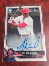 ADOLIS GARCIA - RANGERS - 2018 BOWMAN CHROME - ROOKIE ON CARD AUTO # CPA-BW. rookie card picture