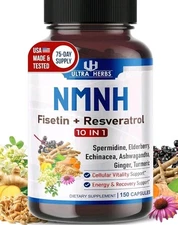 Ultra Herbs Fisetin & Resveratrol 10-in-1 Capsules 150 Ct New Sealed