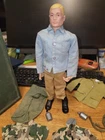 VINTAGE 1964 HASBRO 12" ORIGINAL G I JOE BLONDE WITH FOOTLOCKER AND SOME PARTS