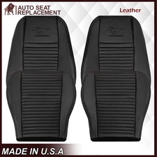 2003 2004 For Mustang Coupe Mach 1 Driver Passenger Leather Seat Cover Black