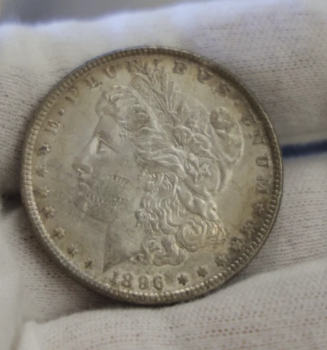 1896 US Morgan Silver Dollar $1 AU (Toned)