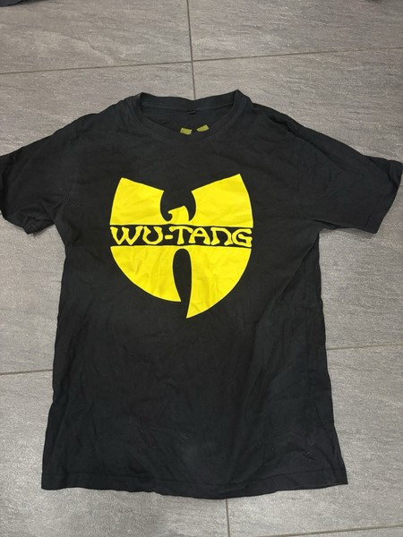 Wu-Wear Wu-Tang Clan Classic Yellow Logo T-Shirt XL Black Hip Hop Tee