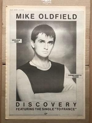 MIKE OLDFIELD DISCOVERY POSTER SIZED original music press advert from 1984 - pri