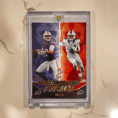 Topps 2025 Football Paramount Pairings PP-12 Josh Allen James Cook Bills /10