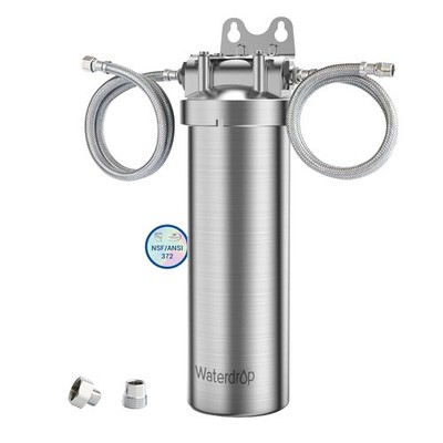 Waterdrop BS08 Under Sink Water Filter, Stainless Steel, 1 Year Lifetime