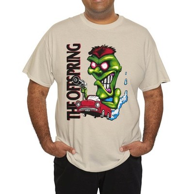 Green Monster Character Driving Red Convertible Car Holding T-Shirt