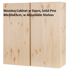 IKEA IVAR Wall Cabinet w Doors Solid Pine Storage Unit 80x30x83 Wooden Cupboard