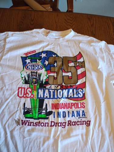 Vtg 1989 NHRA 35th Annual U.S. Nationals Winston Drag Racing XXL T-Shirt USA