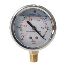 Hfsr 2.5 Oil Vacuum Gauge 14 Npt Brass Lower Mount Ss. Case -30 Inhg0psi Hfsr 2.5 Oil Vacuum Gauge 14 Npt Brass Lower Mount Ss. Case -30 Inhg0psi