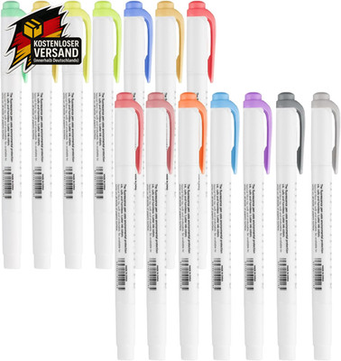15 Stück Highlighter Pen Marker, Pastell Assorted Farben, Dual Tip Textmarker, A