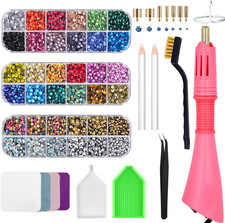 Bedazzler Kit with Rhinestones, Hot Fixed Gems Craft Applicator - Diamond Painti