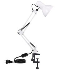Lamp Desk Architect Arm Swing Adjustable Light Table Clamp White Metal US
