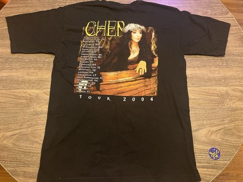 True Vintage 2004 Cher Tour Medium Black T Shirt Pop Music - Picture 7 of 10