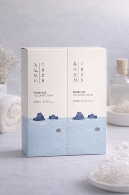 ROUND LAB 1025 DOKDO Hydrating Soothing Toner & Lotion Set 200ml Sensitive Skin
