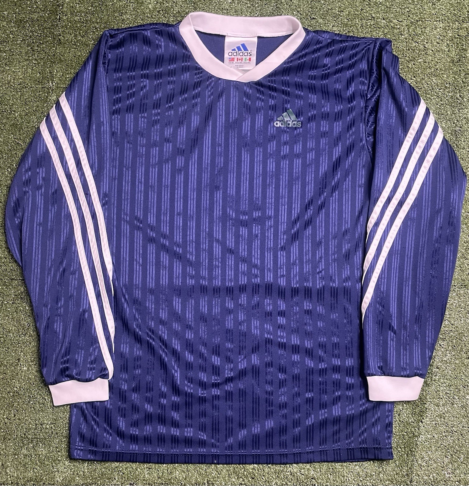 Vintage adidas Football Soccer Long Sleeve Shirt Jersey #1