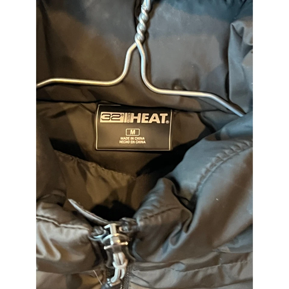 Parka con capucha gris azul marino 32 grados hasta la cadera para mujer S Foto 3 de 3