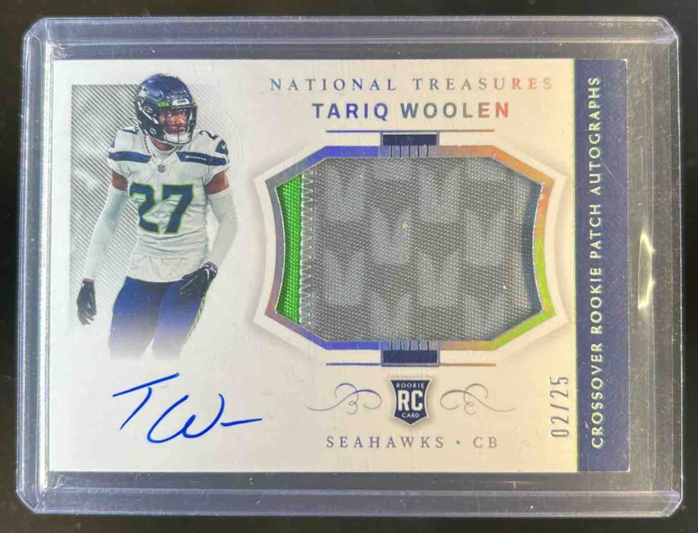2022 National Treasures Tariq Woolen Crossover Rookie Patch Auto Holo Silver /25