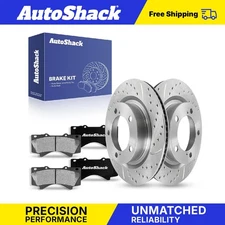 Front Drilled Slotted Brake Rotors Ceramic Pads for Toyota Tundra Sequoia