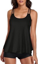 Women Two Piece Tankini Swimsuit Tummy Control Plus Size 4XL