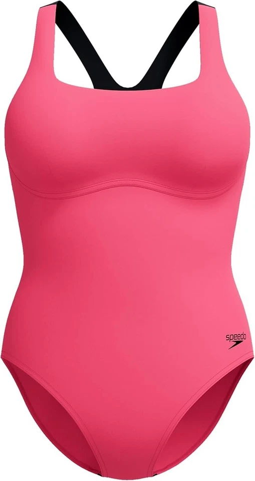Speedo Women's Flex Band Swimsuit with Swim Bra Swimming Costume BNWT Pink - Image 4 of 4