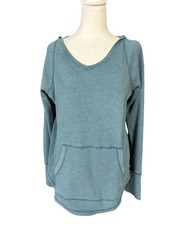 Carhartt Hoodie Sweatshirt Girls M 8-10 Blue Thermal Waffle Kangaroo Pocket