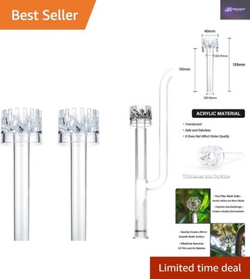 2 Stück Acryl Aquarium Ölfilmentferner mit selbstrotierendem effizientem Design