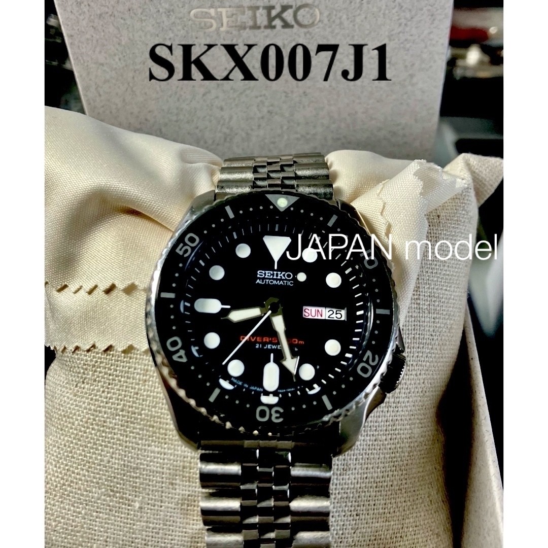 研坊,希少ブラックボーイ DIVER JAPANモデル完動SKX007J1 Seiko Black Boy Diver SKX007J1 Japan Made 200m Automatic
