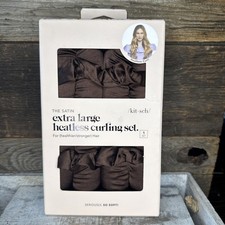 Kitsch Satin Extra Large Heatless Curling Set Chocolate New