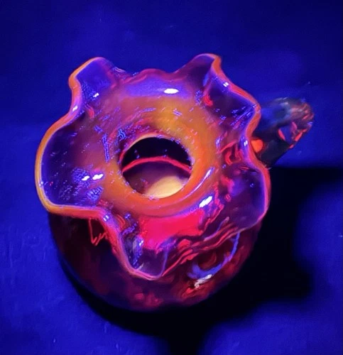 Vintage Fenton Cranberry Reverse Coin Dot Ruffled Pitcher Vase